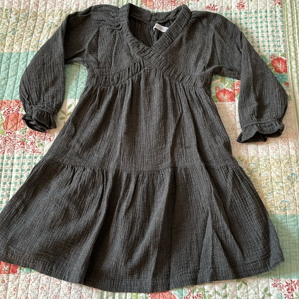 Zara Kid’s Surplice style charcoal gray dress